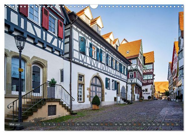 Produktbild: Idyllisches Fachwerk rund um Stuttgart (Wandkalender 2027 DIN A3 quer), CALVENDO Monatskalender