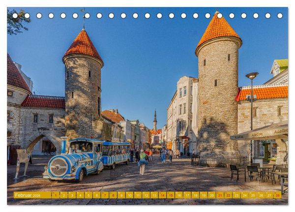 Produktbild: T&uuml;ren-Tore-Tallinn, Stadt mit m&auml;rchenhafter Atmosph&auml;re und Charme (Tischkalender 2026 DIN A5 quer), CALVENDO Monatskalender