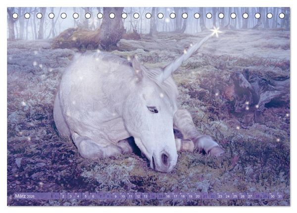 Produktbild: Einhorn Love - Fantasiewelt (Tischkalender 2026 DIN A5 quer), CALVENDO Monatskalender