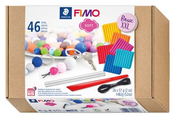 Produktbild: STAEDTLER FIMO soft 8023, ofenh&auml;rtende Modelliermasse, Set Basic XXL, 26 x 57 g FIMO soft Bl&ouml;cke