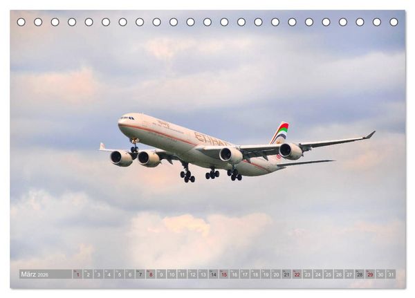 Produktbild: Flugzeuge - Eindrucksvolle Riesen am Himmel (Tischkalender 2026 DIN A5 quer), CALVENDO Monatskalender