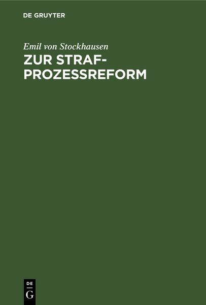 Produktbild: Zur Strafproze&szlig;reform