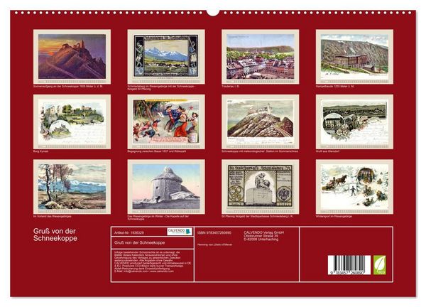Produktbild: Gru&szlig; von der Schneekoppe (hochwertiger Premium Wandkalender 2026 DIN A2 quer), Kunstdruck in Hochglanz