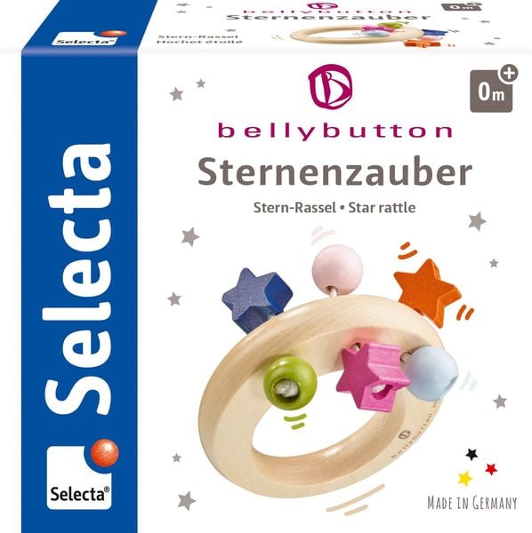 Selecta 64012 - bellybutton, Sternenzauber, Stern-Rassel, Holz, 8 cm