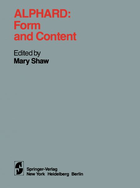 Produktbild: Alphard: Form and Content