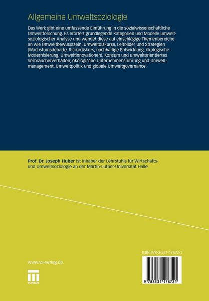 Produktbild: Allgemeine Umweltsoziologie