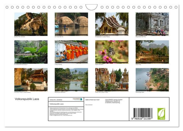 Produktbild: Volksrepublik Laos (Wandkalender 2026 DIN A4 quer), CALVENDO Monatskalender