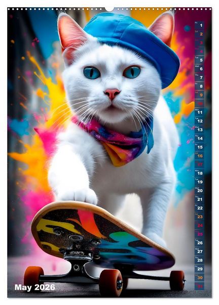 Produktbild: Outdoor sports for cats (Wall Calendar 2026 DIN A2 portrait), CALVENDO 12 Month Wall Calendar