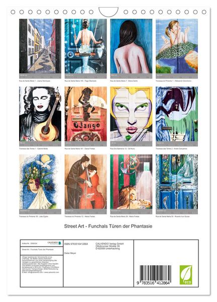Produktbild: Street Art - Funchals T&uuml;ren der Phantasie (Wandkalender 2026 DIN A4 hoch), CALVENDO Monatskalender
