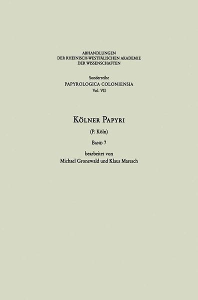 Produktbild: K&ouml;lner Papyri