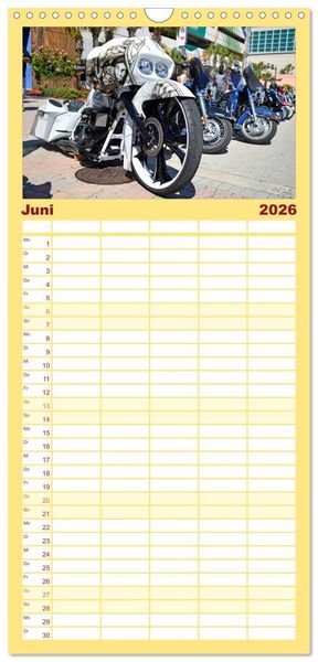 Produktbild: Familienplaner 2026 - BEST OF HARLEY-DAVIDSON BAGGER-STYLE mit 5 Spalten (Wandkalender, 21 x 45 cm) CALVENDO