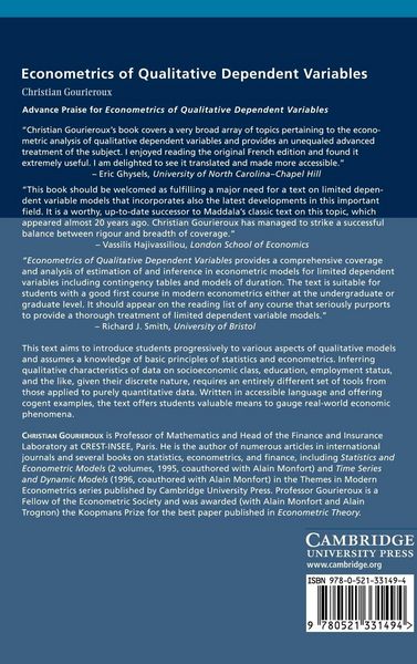 Produktbild: Econometrics of Qualitative Dependent Variables