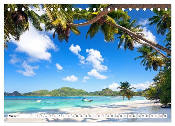 Produktbild: Seychellen Strandfeeling (Tischkalender 2027 DIN A5 quer), CALVENDO Monatskalender