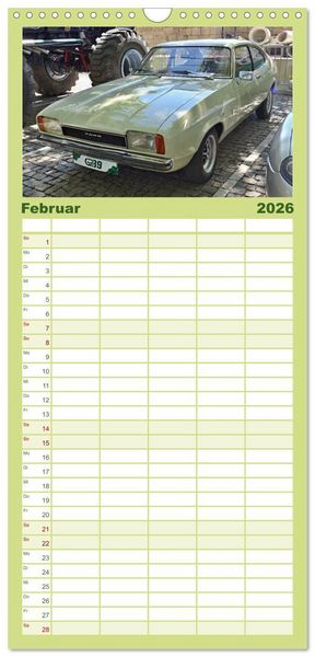 Produktbild: Familienplaner 2026 - Automobile Tr&auml;ume der 70er mit 5 Spalten (Wandkalender, 21 x 45 cm) CALVENDO