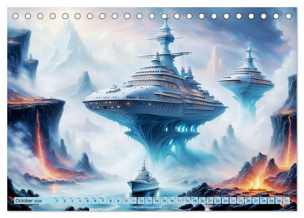 Produktbild: Gigantic ships - Journey into the future (Desk Calendar 2026 DIN A5 landscape), CALVENDO 12 Month DeskCalendar