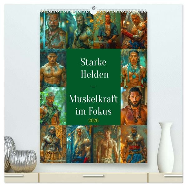 Produktbild: Starke Helden - Muskelkraft im Fokus (hochwertiger Premium Wandkalender 2026 DIN A2 hoch), Kunstdruck in Hochglanz