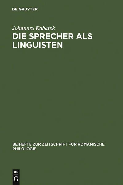 Produktbild: Die Sprecher als Linguisten