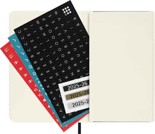 Moleskine 18 Monate Wochenkalender 2025/2026, P/A6, 1 Wo = 1 Seite, Rechts Linierte Seite, Weicher Einband, Schwarz