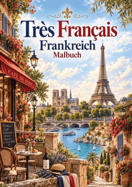 Produktbild: Tr&egrave;s Fran&ccedil;ais &ndash; Frankreich Malbuch f&uuml;r Erwachsene mit 70 sch&ouml;nen Ausmalmotiven