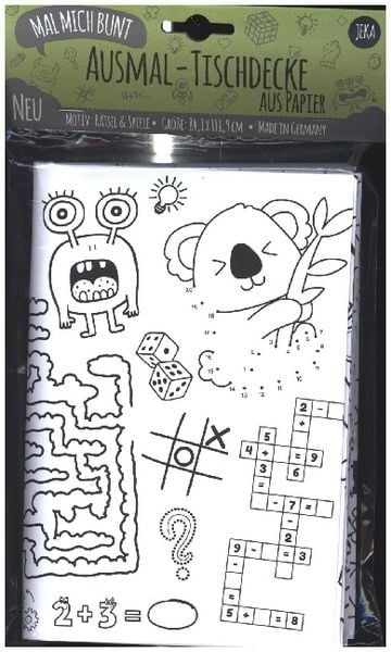 Mal Mich Bunt Ausmal-Tischdecke aus Papier, Motiv Rätsel Spiele