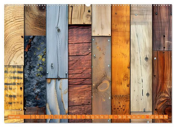 Produktbild: Faszination HOLZ - Strukturen (Wandkalender 2026 DIN A2 quer), CALVENDO Monatskalender