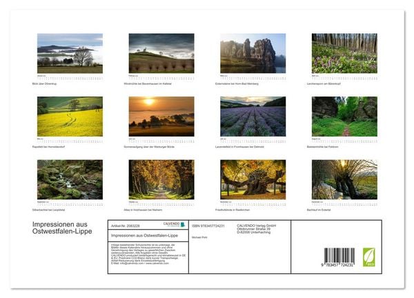 Produktbild: Impressionen aus Ostwestfalen-Lippe (Wandkalender 2026 DIN A3 quer), CALVENDO Monatskalender