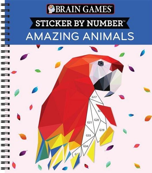 Produktbild: Brain Games - Sticker by Number: Amazing Animals (13 Images to Sticker)