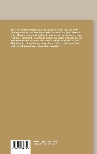 Produktbild: Literary Culture in Early Modern England, 1630&ndash;1700