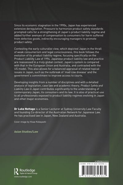 Produktbild: Product Safety and Liability Law in Japan