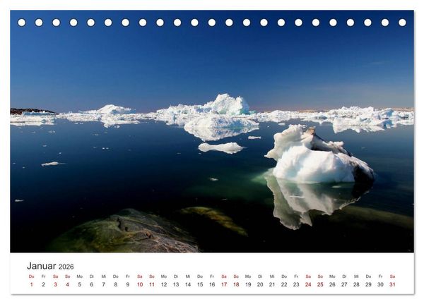 Produktbild: Gr&ouml;nland Bizarre Eiswelt um Ilulissat (Tischkalender 2026 DIN A5 quer), CALVENDO Monatskalender