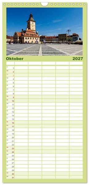 Produktbild: Familienplaner 2027 - Mittelalterliche St&auml;dte Rum&auml;niens mit 5 Spalten (Wandkalender, 21 x 45 cm) CALVENDO
