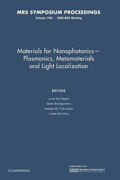Produktbild: Materials for Nanophotonics Plasmonics, Metamaterials and Light Localization