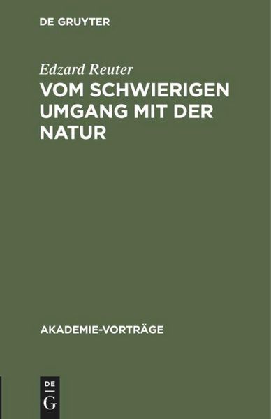 Produktbild: Vom schwierigen Umgang mit der Natur