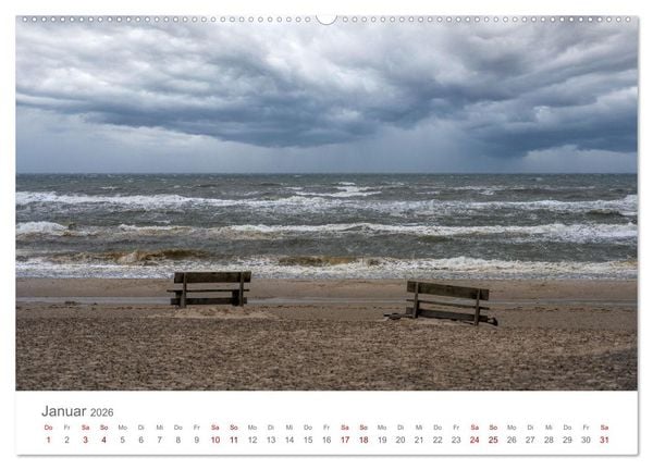 Produktbild: D&auml;nemark - Henne Strand (hochwertiger Premium Wandkalender 2026 DIN A2 quer), Kunstdruck in Hochglanz