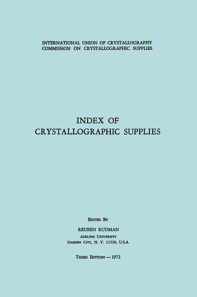 Produktbild: Index of Crystallographic Supplies