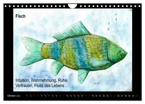 Produktbild: Krafttiere in Aquarell (Wandkalender 2026 DIN A4 quer), CALVENDO Monatskalender