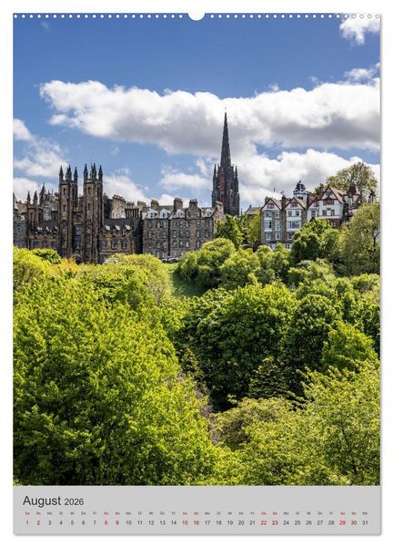 Produktbild: EDINBURGH Historisches Stadtherz (hochwertiger Premium Wandkalender 2026 DIN A2 hoch), Kunstdruck in Hochglanz