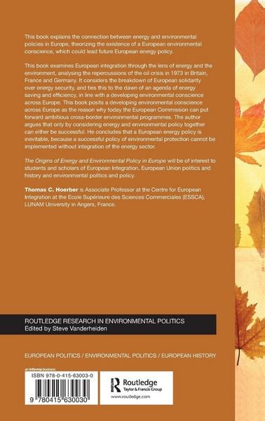 Produktbild: The Origins of Energy and Environmental Policy in Europe