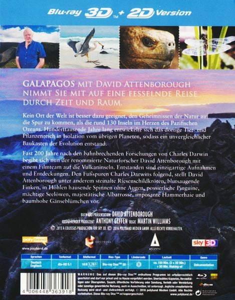 Produktbild: Galapagos mit David Attenborough (inkl. 2D-Version)