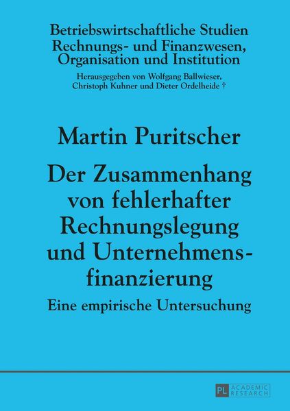 Produktbild: Der Zusammenhang von fehlerhafter Rechnungslegung und Unternehmensfinanzierung