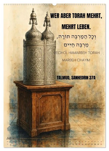 Produktbild: Weisheit, Licht und Leben &ndash; J&uuml;dische Inspiration durchs Jahr (Wandkalender 2027 DIN A2 hoch), CALVENDO Monatskalender