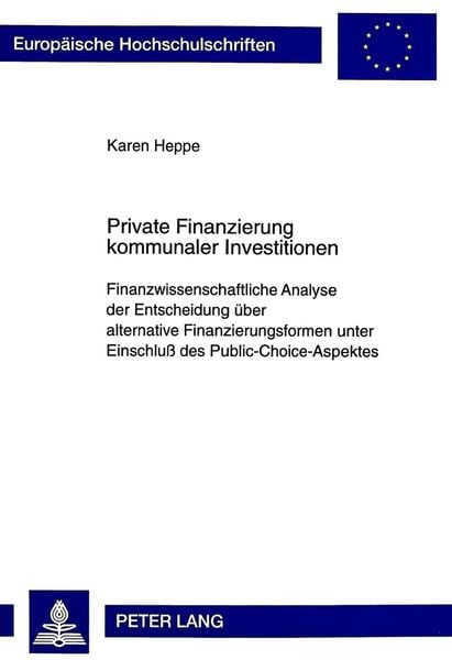 Produktbild: Private Finanzierung kommunaler Investitionen