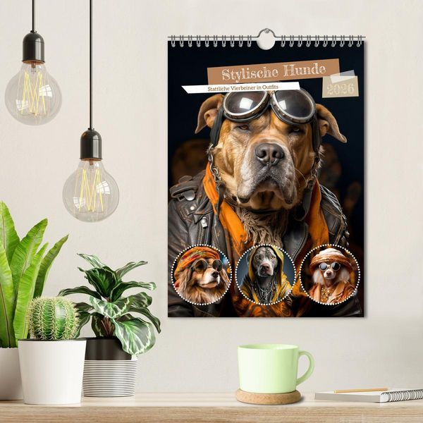 Produktbild: Stylische Hunde (Wandkalender 2026 DIN A4 hoch), CALVENDO Monatskalender