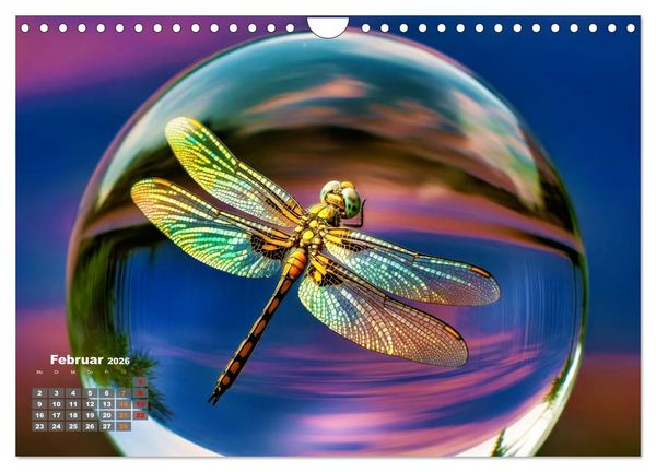 Produktbild: Libellen in einer Glaskugel (Wandkalender 2026 DIN A4 quer), CALVENDO Monatskalender