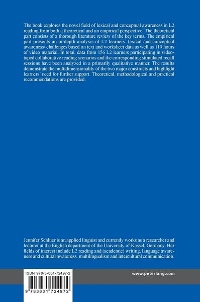 Produktbild: Lexical and Conceptual Awareness in L2 Reading