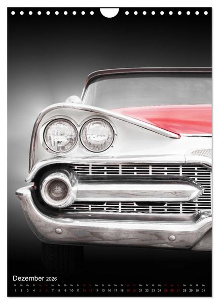 Produktbild: Amerikanische Autos aus den Jahren 1957 bis 1976 Frontansichten (Wandkalender 2026 DIN A4 hoch), CALVENDO Monatskalender