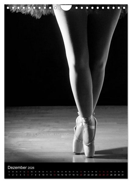 Produktbild: Ballett in Schwarzweiss (Wandkalender 2026 DIN A4 hoch), CALVENDO Monatskalender