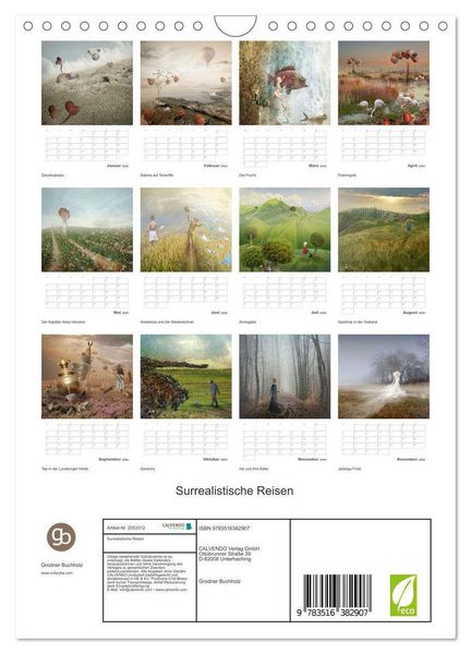 Produktbild: Surrealistische Reisen (Wandkalender 2026 DIN A4 hoch), CALVENDO Monatskalender