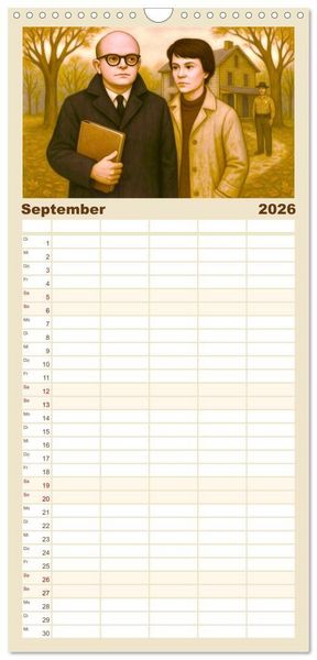 Produktbild: Familienplaner 2026 - Truman Capote mit 5 Spalten (Wandkalender, 21 x 45 cm) CALVENDO