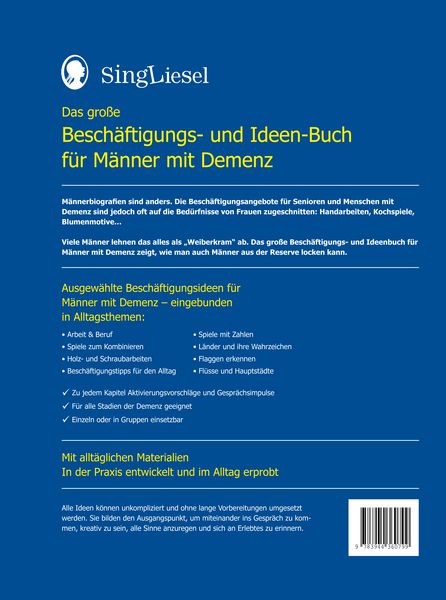 Produktbild: Das gro&szlig;e Besch&auml;ftigungs- und Ideenbuch f&uuml;r M&auml;nner mit Demenz